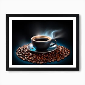 Coffee Cup With Coffee Beans 4 Art Print