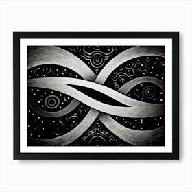 Infinity Abstract Black And White 7 Art Print