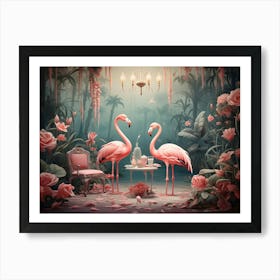 Flamingo Fun 4 Art Print
