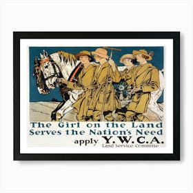 The Girl On The Land Serves The Nation S Need (1918), Edward Penfield Art Print