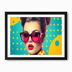 Portrait Of A Woman In Sunglasses Art Print