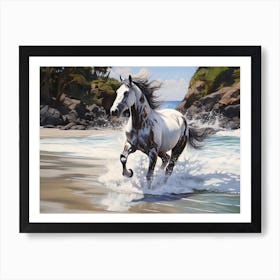 A Horse Oil Painting In Manuel Antonio Beach, Costa Rica, Landscape 3 Art Print
