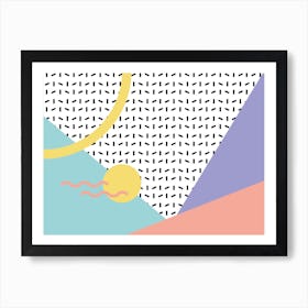 Memphis Pattern Retro Synthwave 80s Nostalgia Dreamwave Pastel Colors Artwork Art Print