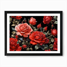 Default A Stunning Watercolor Painting Of Vibrant Red Roses Be 1 (1) Art Print