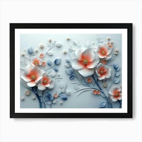 3d Flower Wall Art 3 Art Print