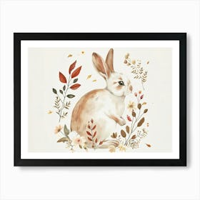 Little Floral Arctic Hare 2 Art Print