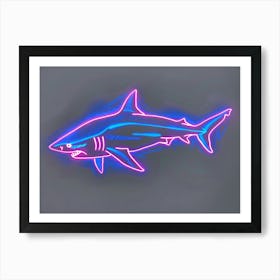 Neon Purple Bull Shark 4 Art Print