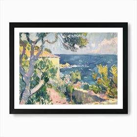 Seaside Vista Painting Inspired By Paul Cezanne Art Print