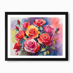 Roses In A Vase 2 Art Print