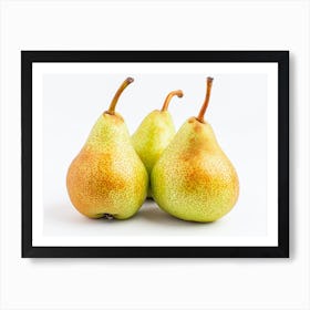 Pears On White Background Art Print