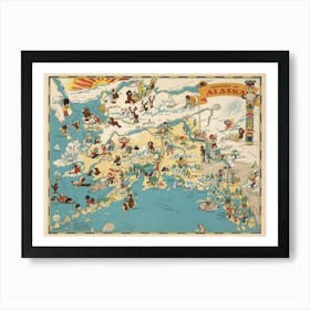 Alaska Vintage Pictorial Map Art Print