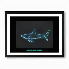 Neon Blue Greenland Shark 3 Poster Art Print