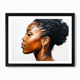 Side Profile Of Beautiful Woman Oil Painting 134 Art Print