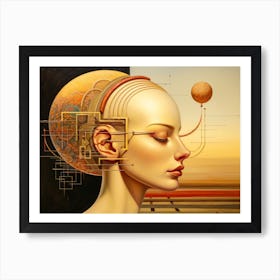 Abstract Illustration Of A Woman And The Cosmos 51 Art Print