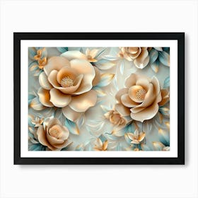 Wallpaper Roses Art Print