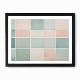 Seamless Tileable Pastel Colored Square Pattern Art Print