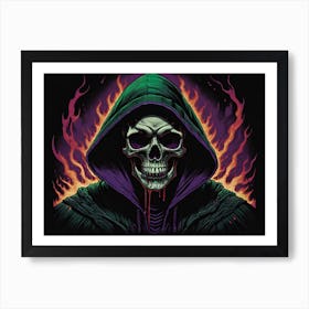 Skeleton In Flames 9 Art Print