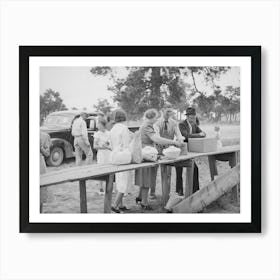 Putting Out The Food For Dinner On The Grounds At All Day Community Sing, Pie Town, New Mexico By Russell Lee Art Print