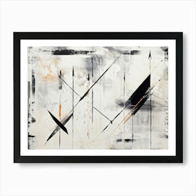 Abstract Design Guided By Hand Drawn Arrows And Markings Sketched With Intuitive Lines On Textured (5) Art Print