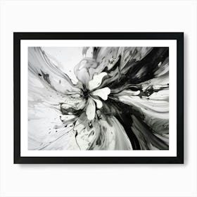Symbiosis Abstract Black And White 5 Art Print