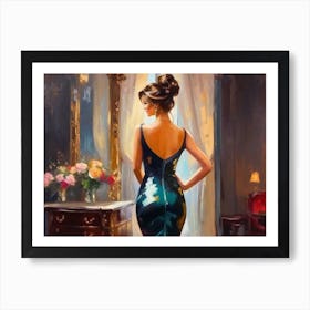 Woman in Front of the Mirror Art Print
