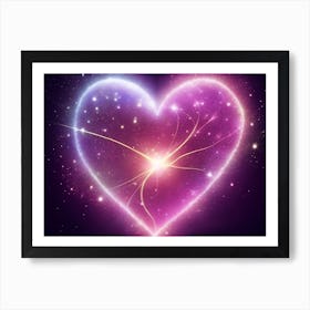 A Colorful Glowing Heart On A Dark Background Horizontal Composition 50 Art Print