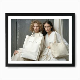 Two Women Holding Shopping Bags Art Print