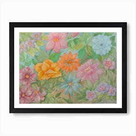 Watercolor Of Flowers Art Print