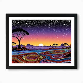 Default Australian Aboriginal Dot Painting Art Dreaming Of A L 2 Art Print