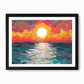 Sunset Over The Ocean 60 Art Print
