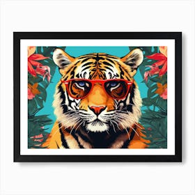 Ashion Tiger Wearing Sunglasses Art Print