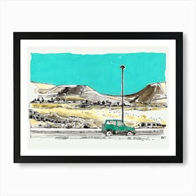 Car In The Mountains Art Print