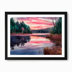 Sunset By The Lake 1 Art Print