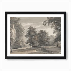 Landscape With Trees Sketching Art Print