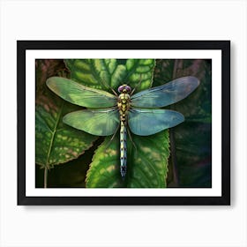 Dragonfly Common Green Darner Bright Colours 2 Art Print