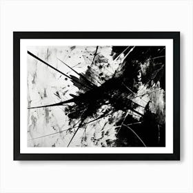 Chaos Abstract Black And White 11 Art Print