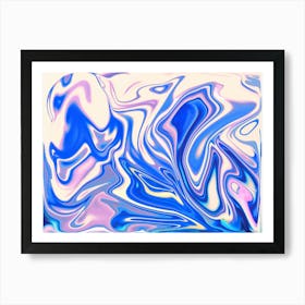 Pattern Blue White abstract painting Art Print