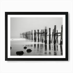 Foggy Day At The Beach Art Print