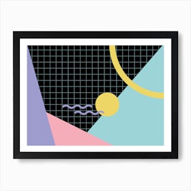 Memphis Pattern Retro Synthwave 80s Vintage Dreamwave Pastel Colors Artwork Art Print