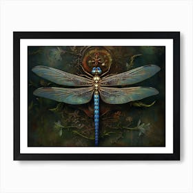 Dragonfly Blue Eyed Darner Aeshna Illustration Minimal 9 Art Print