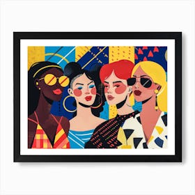 Four Women In Sunglasses Art Print