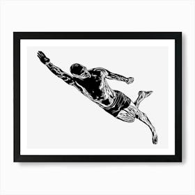 Male Swimmer Diving in Water Art Print