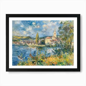 Summery Serenity By The Lake Painting Inspired By Paul Cezanne Art Print