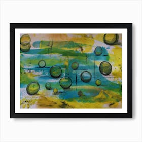 Abstract Painting, Impressionism, Acrylic, Yellow Color Art Print