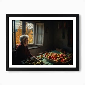 Grandma With Apples Art Print