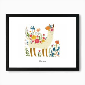 Little Floral Llama 4 Poster Art Print