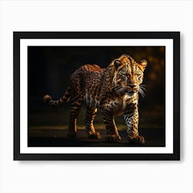 Leopard Walking In The Dark Art Print