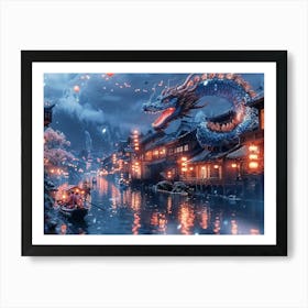 Chinese Dragon In The Water Art Print