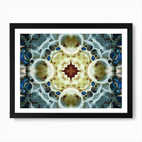 Modern Abstraction Blue Watercolor Decor 3 Art Print