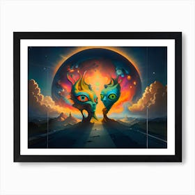 Aliens In Space 2 Art Print